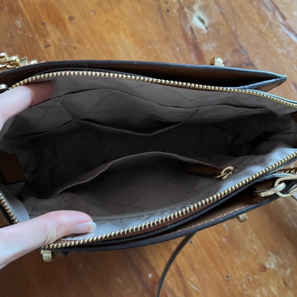 Chocolate Brown Michael Kors Leather Crossbody Bag - Picture 5 of 5